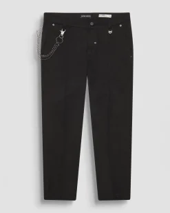 Pantalone Antony Morato nero carrot fit in misto cotone e viscosa con catena