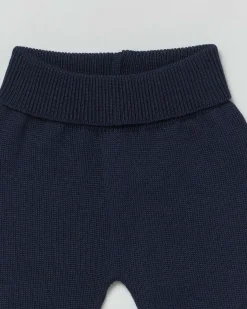 Pantalone blu in pura lana