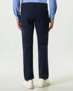 Pantalone Boss cinque tasche Delaware blu in gabardina di cotone stretch