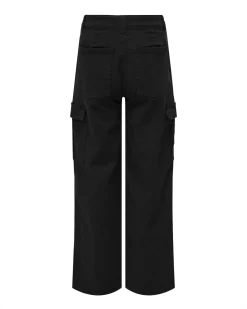 Pantalone cargo in bull di cotone stretch nero