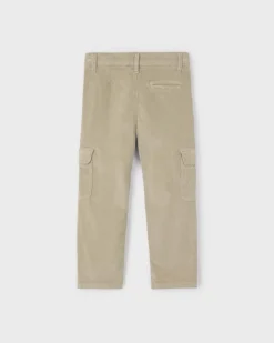 Pantalone cargo Mayoral beige in velluto a costine