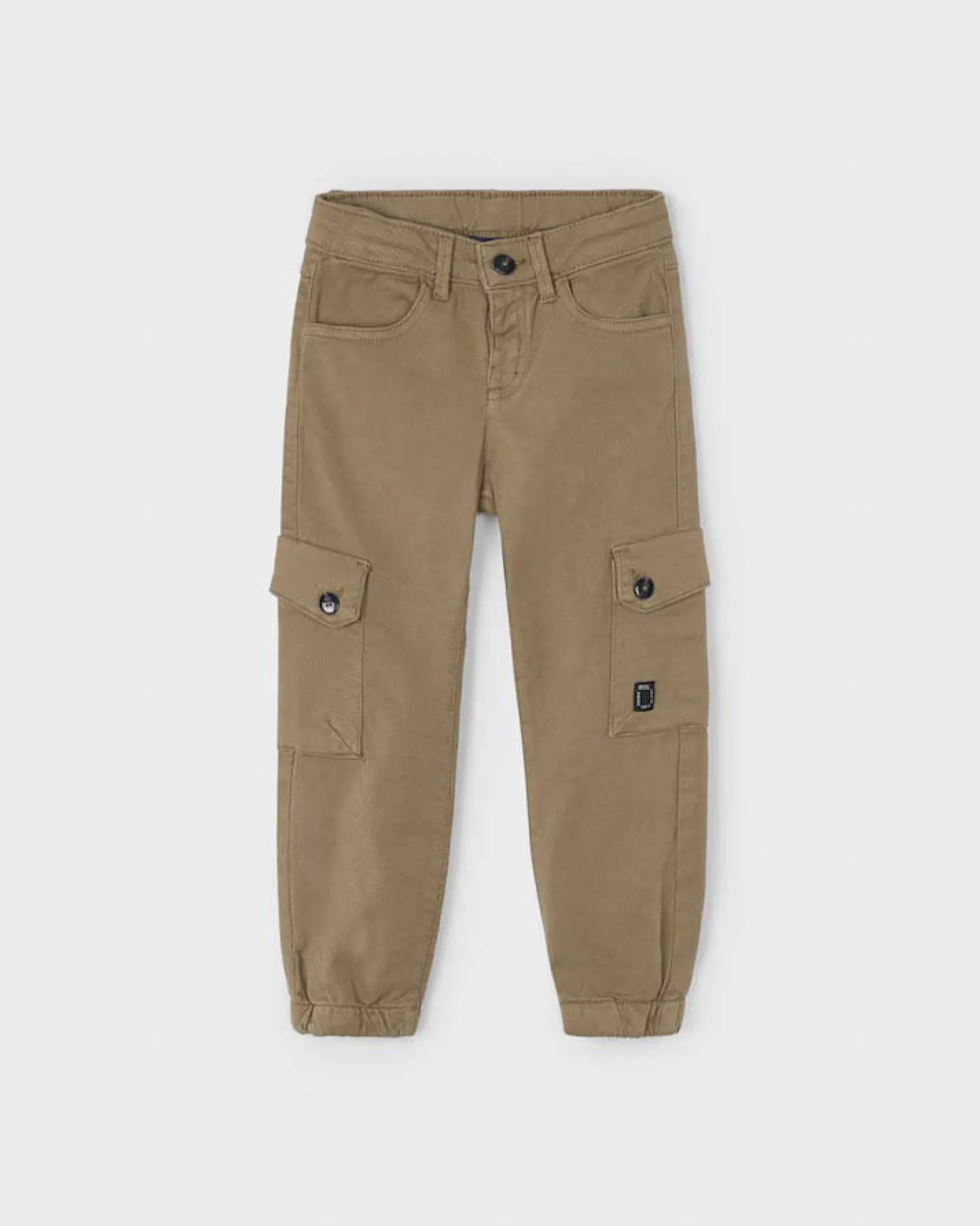 Pantalone cargo Mayoral color biscotto in cotone stretch