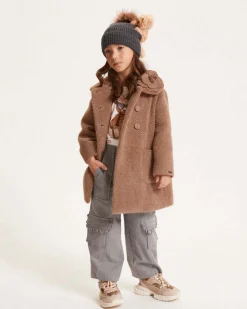 Pantalone cargo Monnalisa grigio in flanella con charms