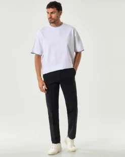 Pantalone chino Boss Kaiton nero in twill di cotone stretch