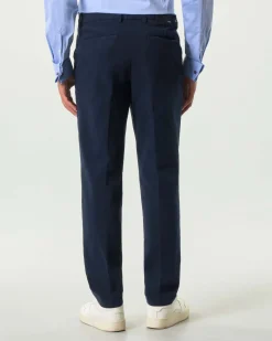 Pantalone chino Boss Kaiton blu in twill di cotone stretch