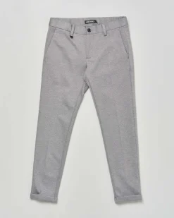 Pantalone chino grigio con microfantasia
