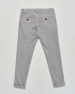 Pantalone chino grigio con microfantasia