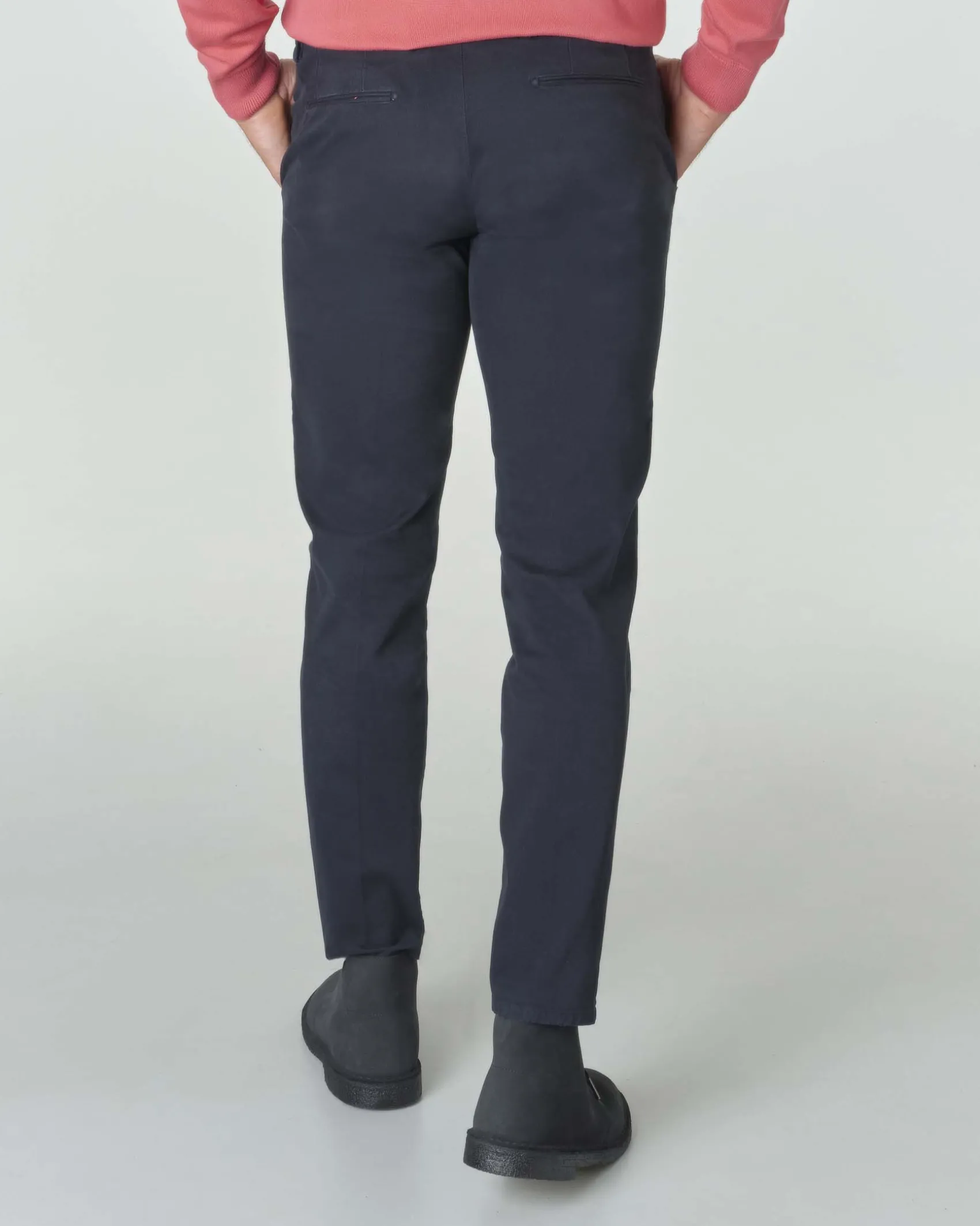 Pantalone chino Michael Coal Brad blu in gabardina di cotone stretch