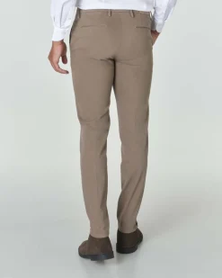 Pantalone chino Michael Coal Brad color tortora in gabardina di cotone stretch