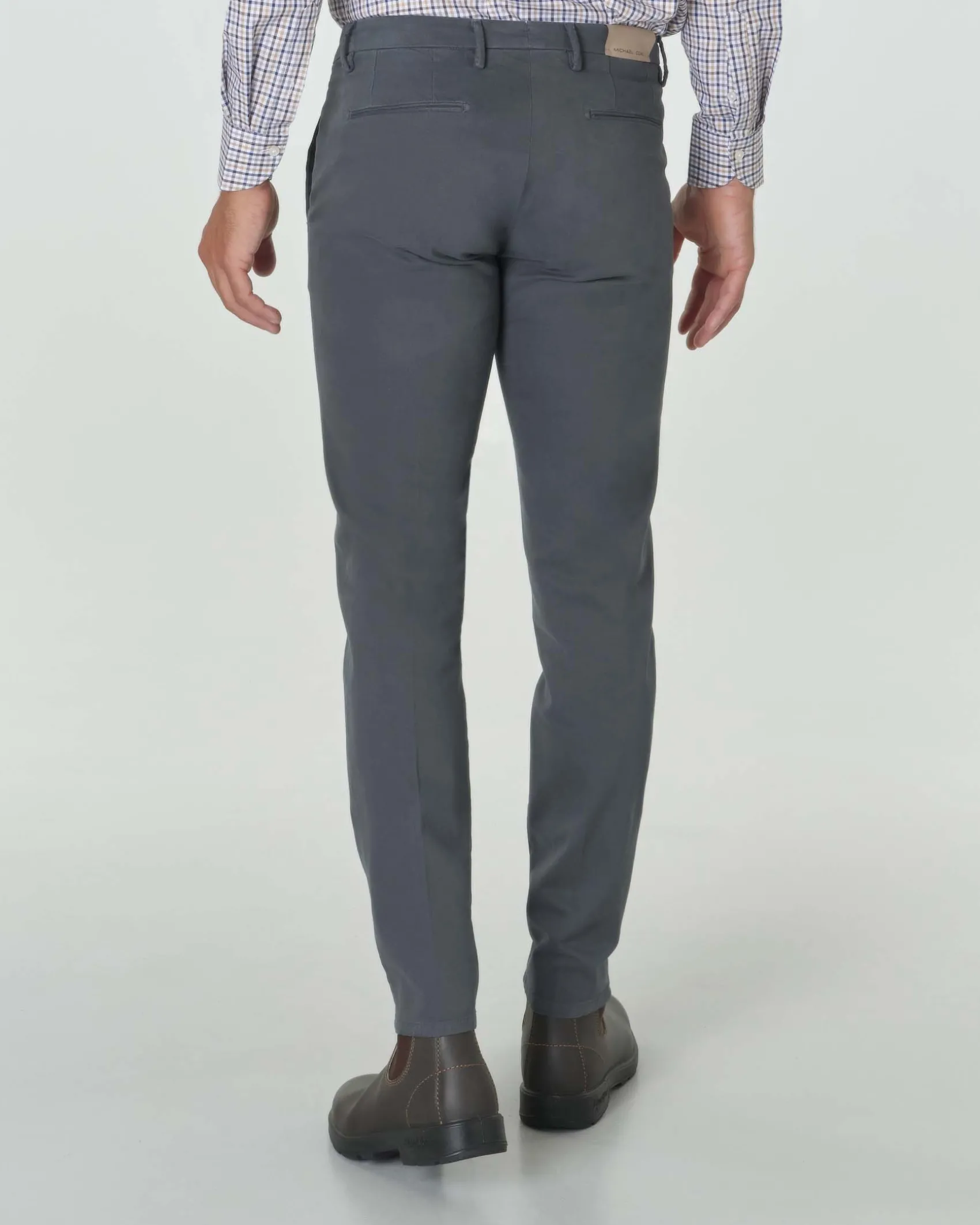 Pantalone chino Michael Coal Brad grigio antracite in gabardina di cotone stretch