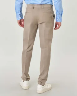 Pantalone chino Michael Coal Brad beige in gabardina di cotone stretch