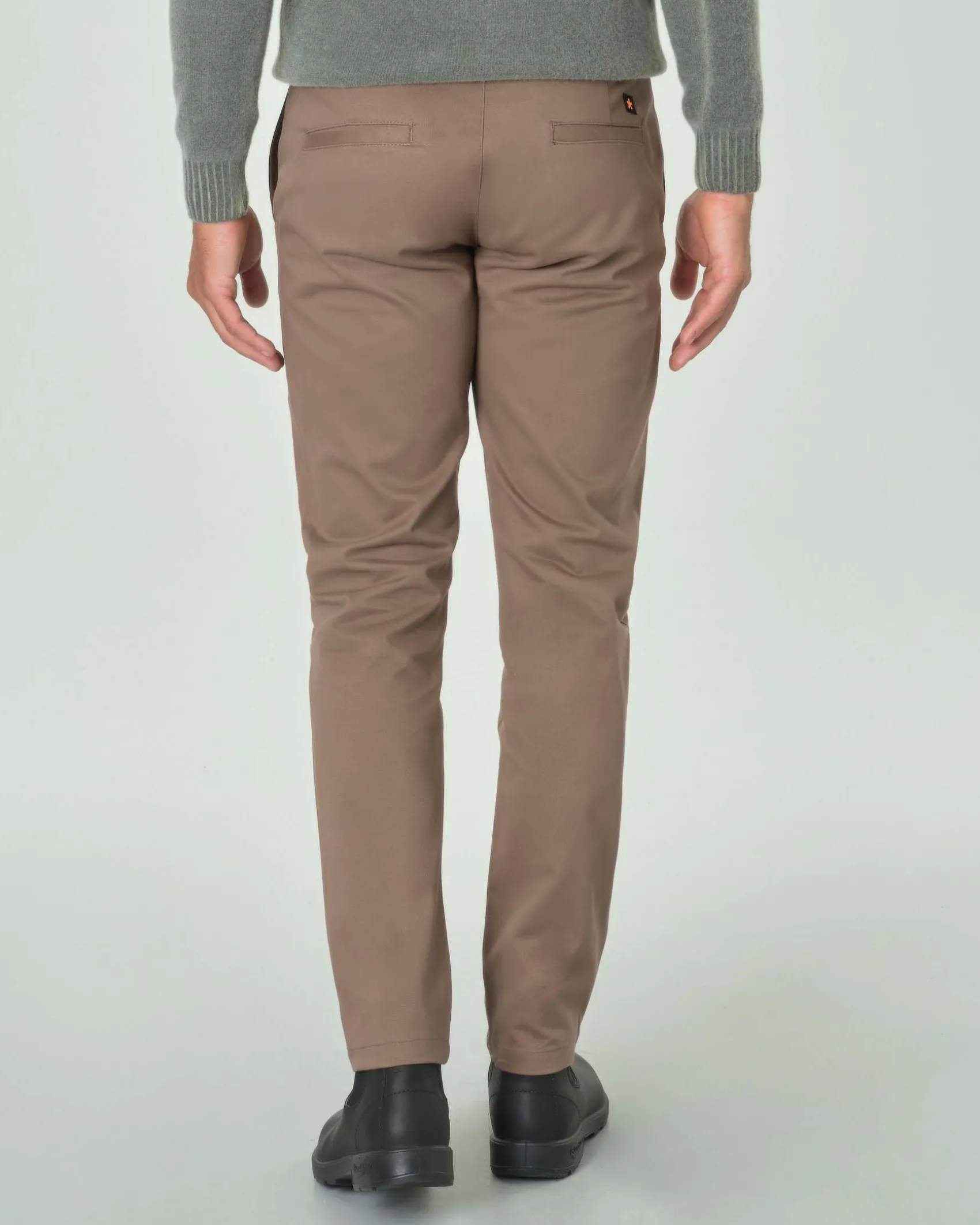 Pantalone chino My Stuff color fango in cotone stretch