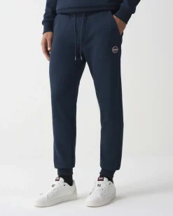 Pantalone Colmar Originals blu in felpa di cotone con logo bollo applicato