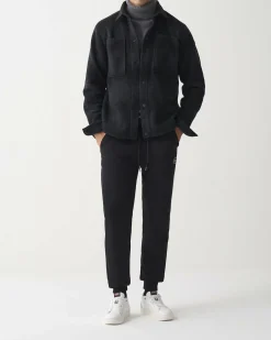 Pantalone Colmar Originals nero in felpa di cotone con logo bollo applicato