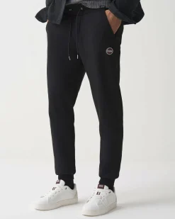 Pantalone Colmar Originals nero in felpa di cotone con logo bollo applicato