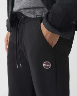 Pantalone Colmar Originals nero in felpa di cotone con logo bollo applicato