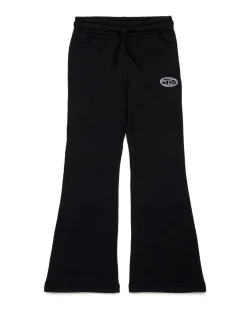 Pantalone Diesel flare nero in felpa di puro cotone