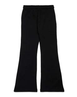 Pantalone Diesel flare nero in felpa di puro cotone