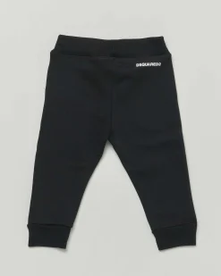 Pantalone Dsquared2 nero in puro cotone garzato