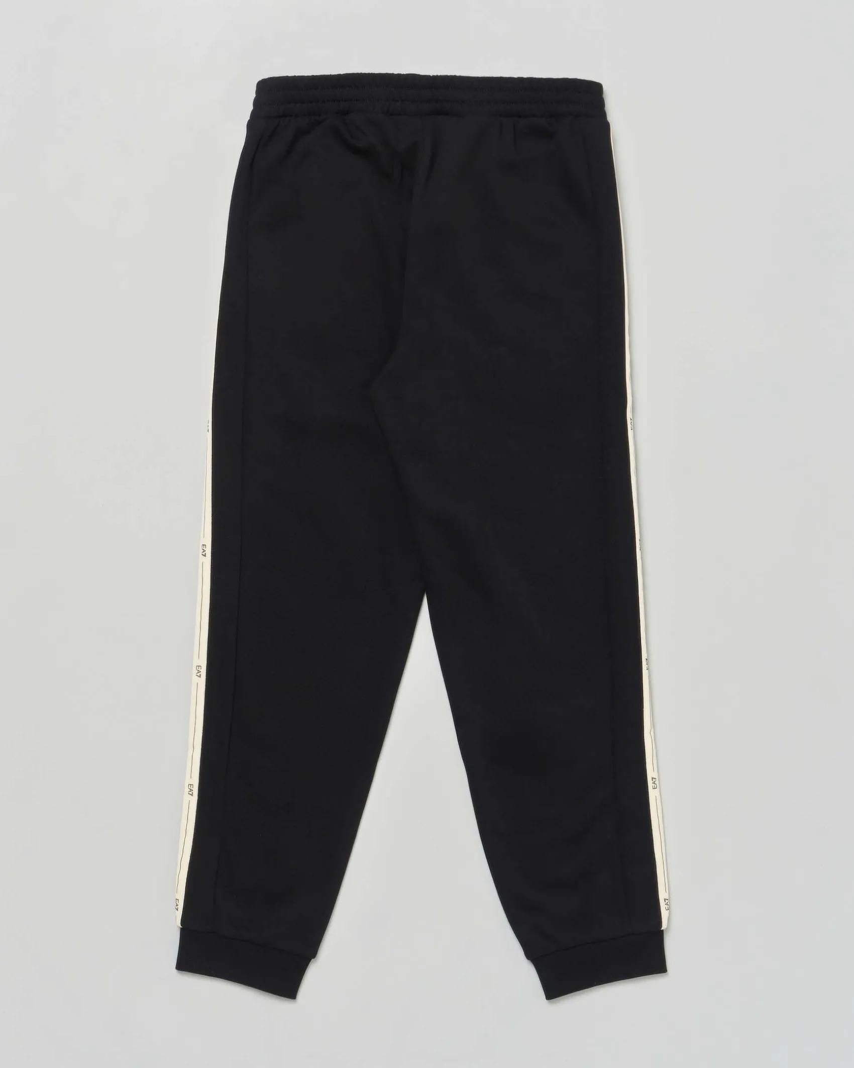 Pantalone EA7 jogger nero con bande bianche ed interno felpato