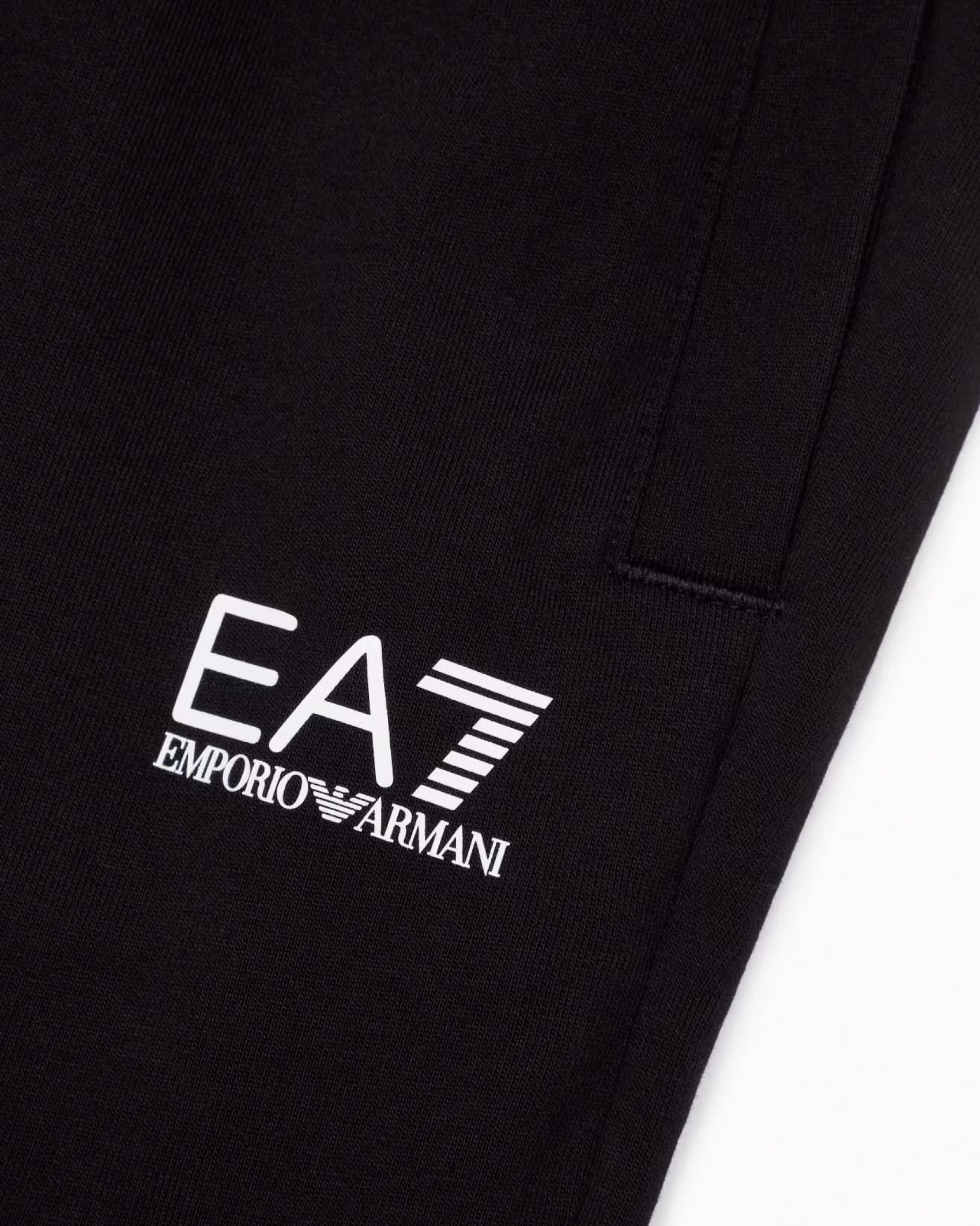 Pantalone EA7 jogger nero in felpa di cotone