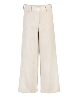 Pantalone Elsy a palazzo sabbia a costine in velluto