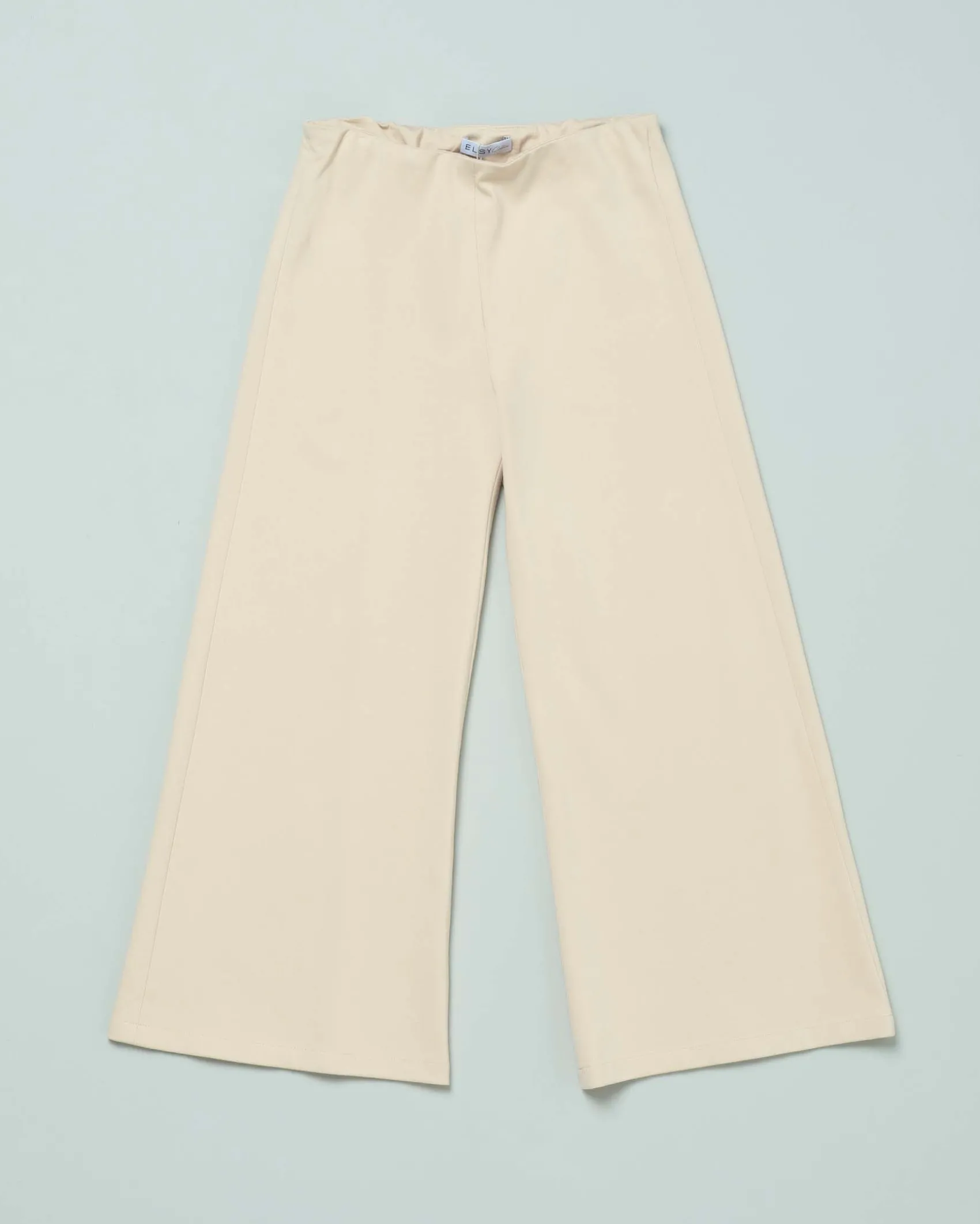 Pantalone Elsy beige a palazzo in viscosa stretch
