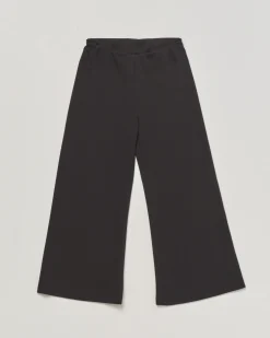 Pantalone Elsy nero a palazzo in crêpe stretch