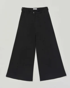 Pantalone Elsy palazzo nero in tessuto cady
