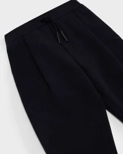 Pantalone Emporio Armani jogger blu in felpa stretch con pinces 10-16 anni