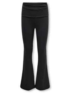 Pantalone flare Kids Only nero con maxi fascia in vita