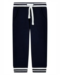 Pantalone Guess jogger blu e bianco in misto cotone