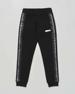 Pantalone jogger EA7 nero in neoprene modello natural venus con bande logo