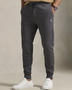 Pantalone jogger Polo Ralph Lauren grigio antracite in felpa con logo pony piccolo sul fianco
