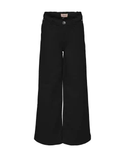 Pantalone Kids Only cinque tasche nero a palazzo in puro cotone