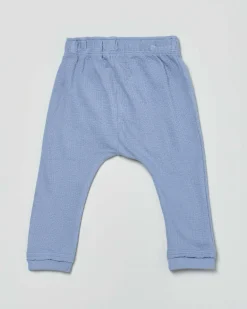 Pantalone Lil'Atelier color avio in felpa di puro cotone con cavallo basso