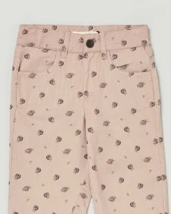 Pantalone Lil'Atelier in velluto di cotone a costine con roselline
