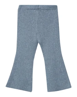 Pantalone Liu Jo flare grigio in misto lana a costine glitterato