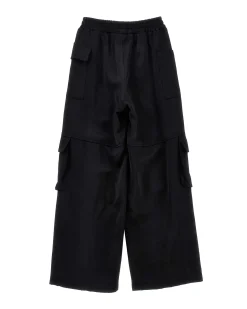 Pantalone Monnalisa cargo nero in raso