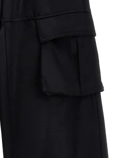 Pantalone Monnalisa cargo nero in raso