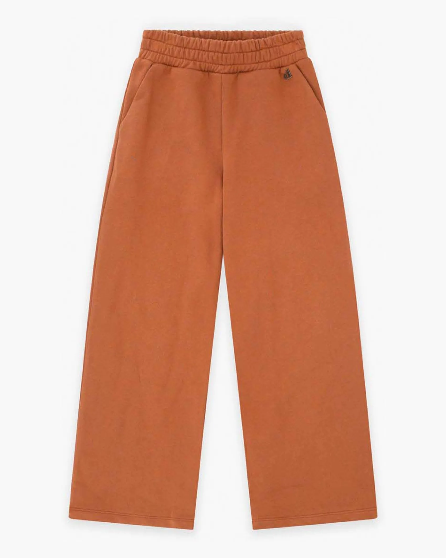Pantalone palazzo Dixie in felpa di puro cotone marrone