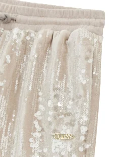 Pantalone palazzo Guess con paillettes rosa cipria