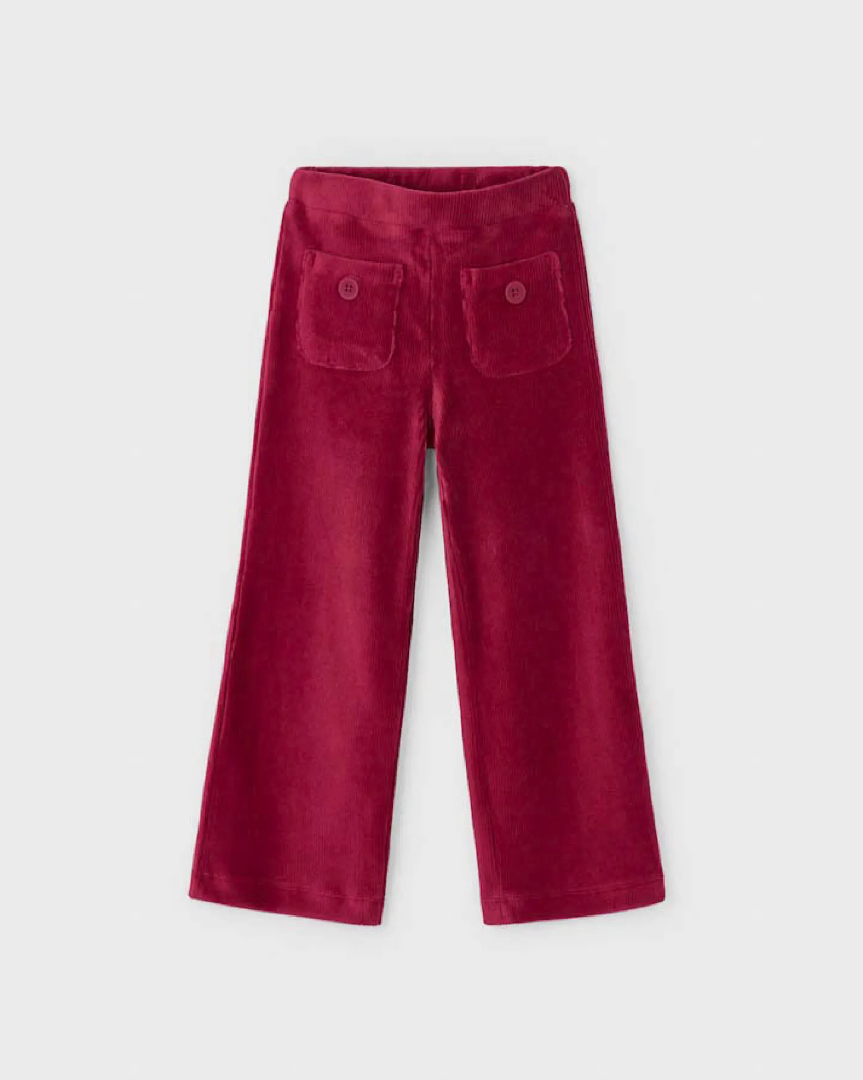 Pantalone palazzo Mayoral in velluto rosso a costine con tasche