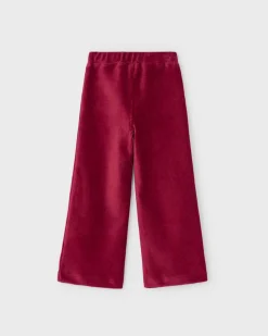 Pantalone palazzo Mayoral in velluto rosso a costine con tasche
