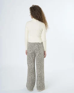 Pantalone palazzo To be Too maculato in puro cotone