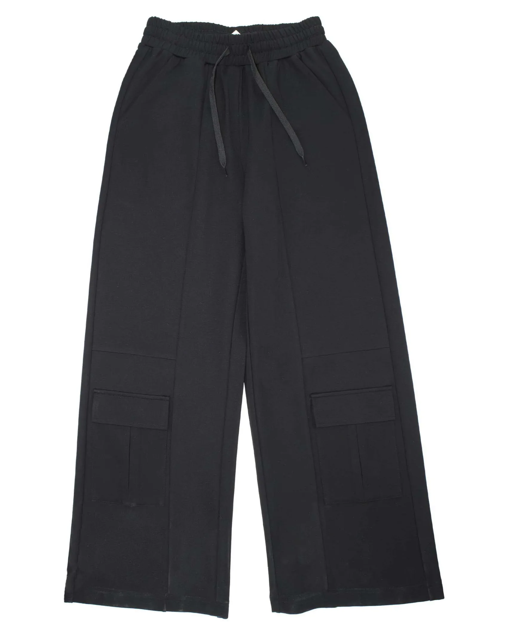 Pantalone palazzo To be Too nero in misto viscosa con tasconi