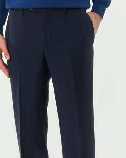 Pantalone Pellizzari drop6 blu in tela Marzotto di pura lana