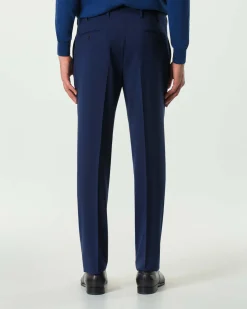 Pantalone Pellizzari drop6 blu indaco in tela Marzotto di pura lana