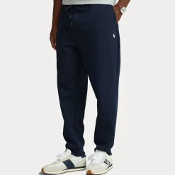 Pantalone Polo Ralph Lauren blu in felpa con logo pony piccolo sul fianco