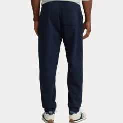 Pantalone Polo Ralph Lauren blu in felpa con logo pony piccolo sul fianco